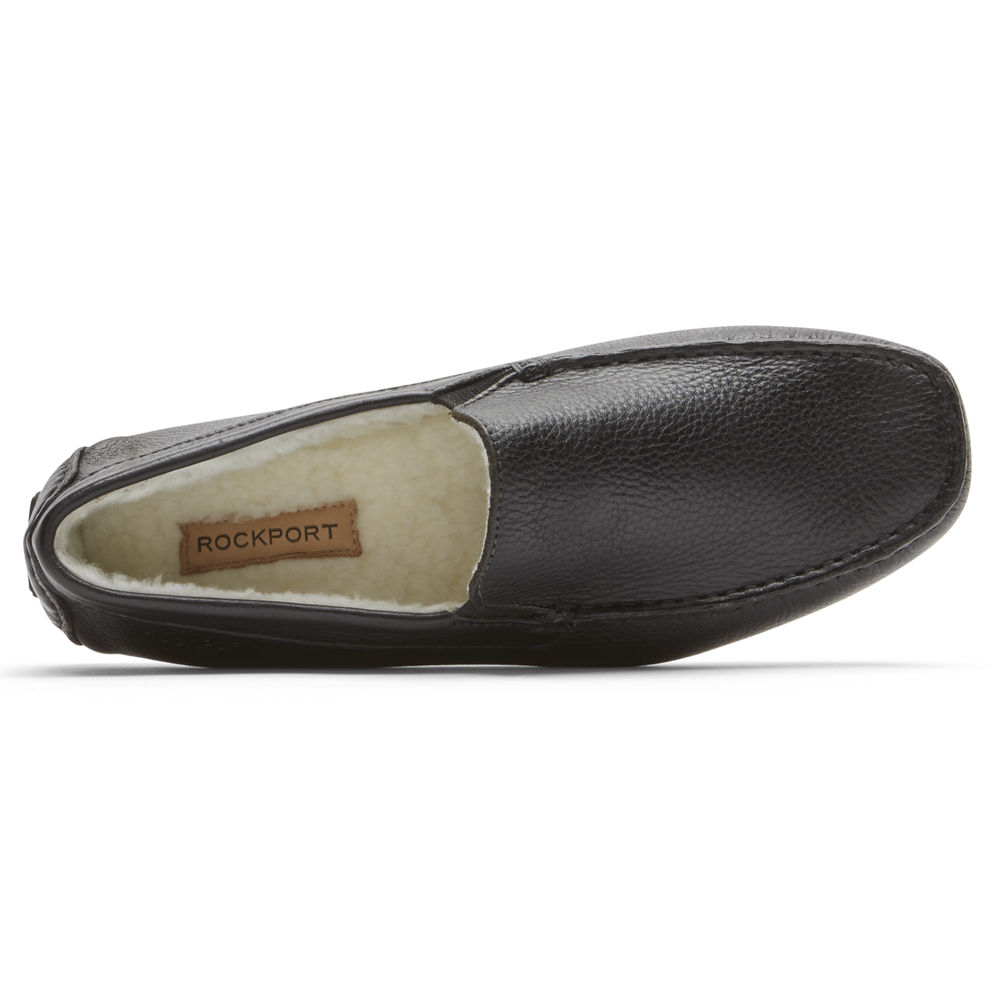 Rockport Mens Slippers Black - Rhyder - UK 537-TYWECQ